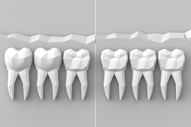 Foto ilustración de dientes de estructura poligonal abstracta fotografía profesional