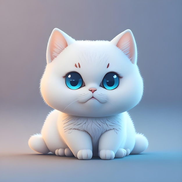 Ilustración digital de un felino atigrado perfecto para diseño y materiales publicitarios Cat White