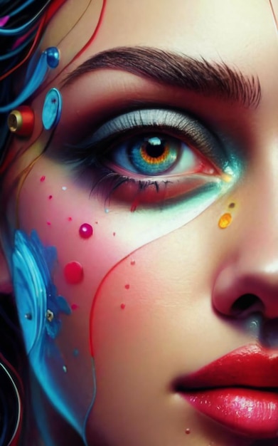 Una ilustración digital hermoso ojo de chica