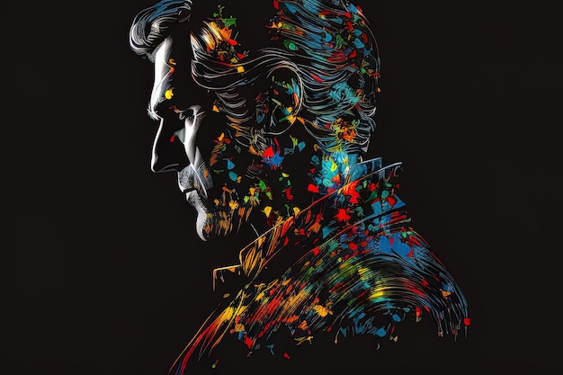 Ilustración digital de un hombre silueta