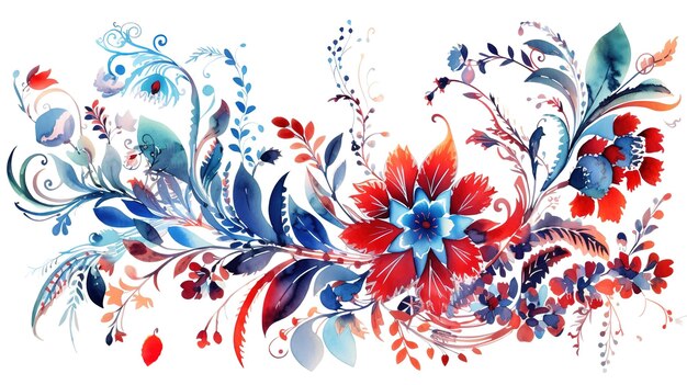 Ilustración digital patrón floral abstracto Generativo Ai
