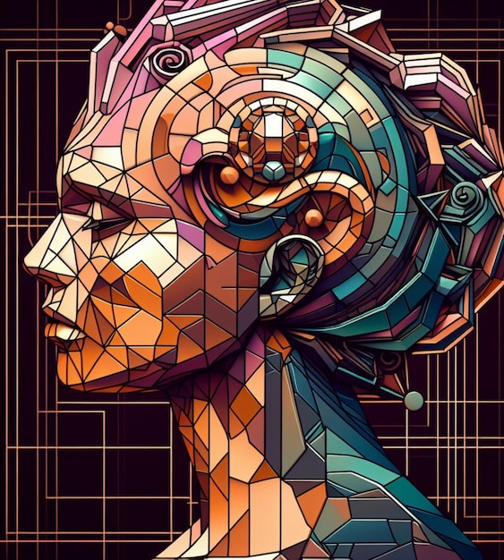 Foto ilustración digital retrato humano irreconocible muestra emociones profundas trastorno mental