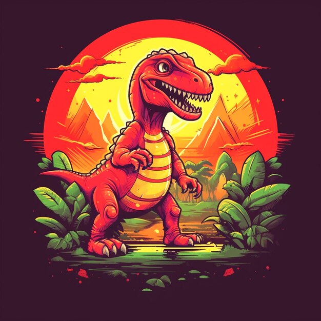 Foto ilustración de un dinosaurio