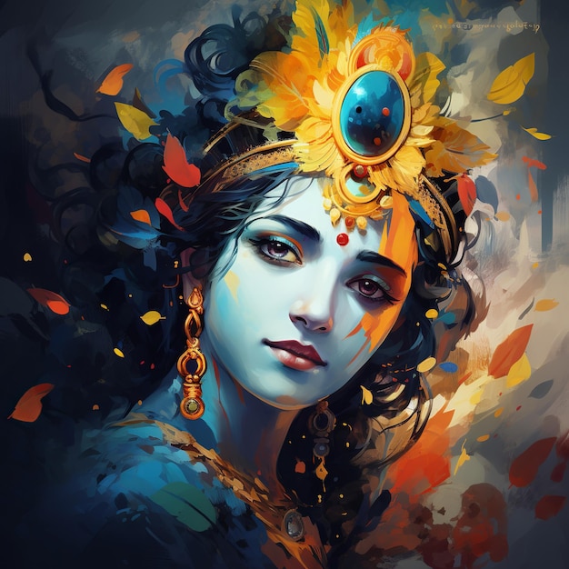 Ilustración de Dios Shreen Krishna