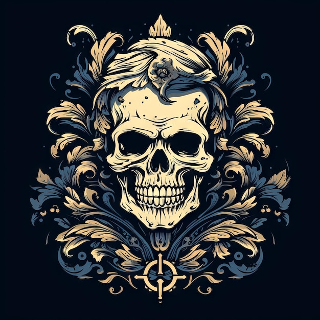 Una ilustración de un diseño de arte de calavera