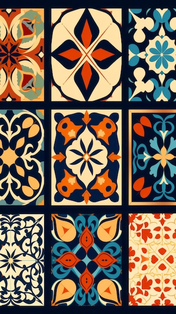 Ilustración de diseño de cerámica decorativa de azulejos de cerámica para textiles interiores de cocina de pared de piso