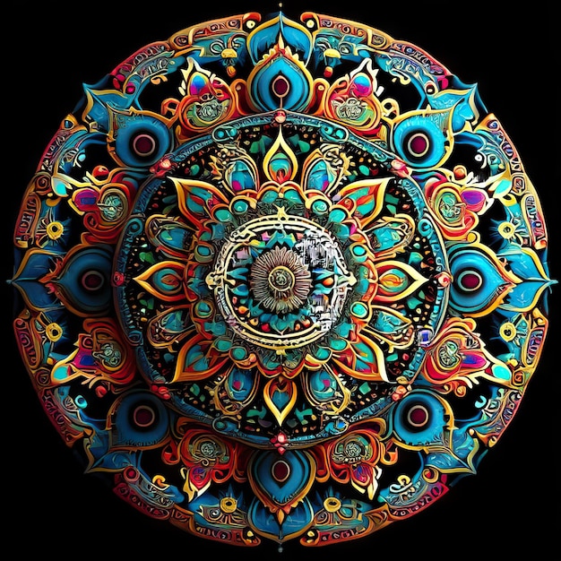 Ilustración de diseño de color mandala