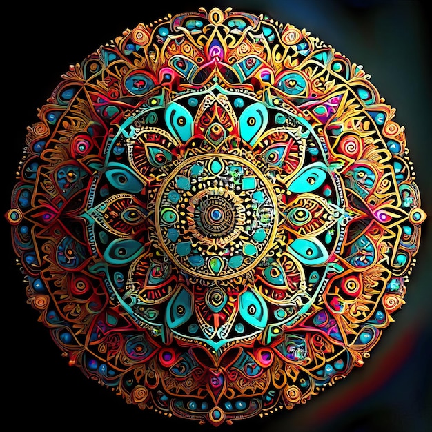 Ilustración de diseño de color mandala