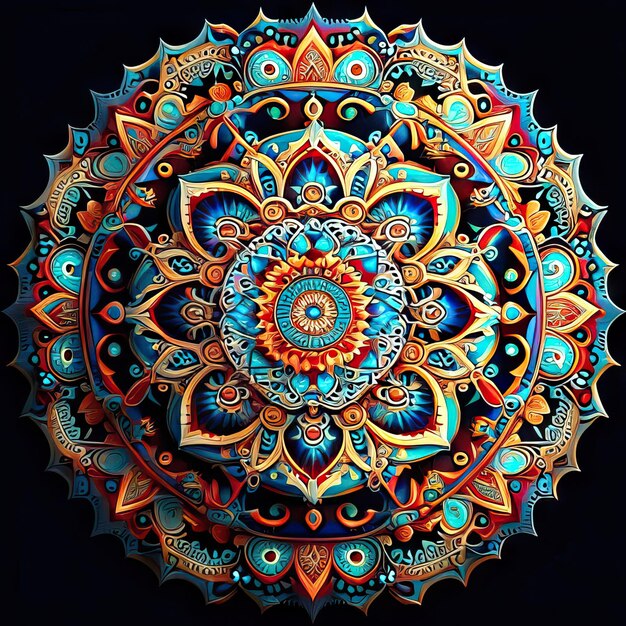 Foto ilustración de diseño de color mandala