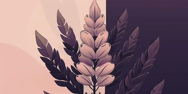 Ilustración de diseño floral simple imagen de lupino de diseño floral para ai generativo de escritorio