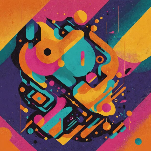 Ilustración de diseño de fondo abstracto de color retro aleatorio