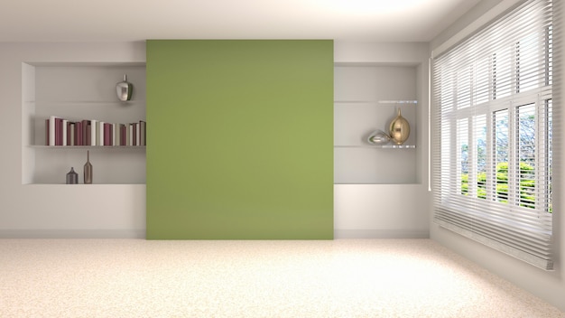 Ilustración del diseño de la habitación interior.