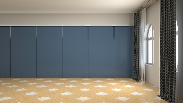 Ilustración del diseño de la habitación interior.