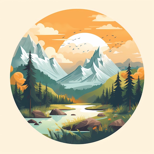 ilustración diseño hermosa naturaleza