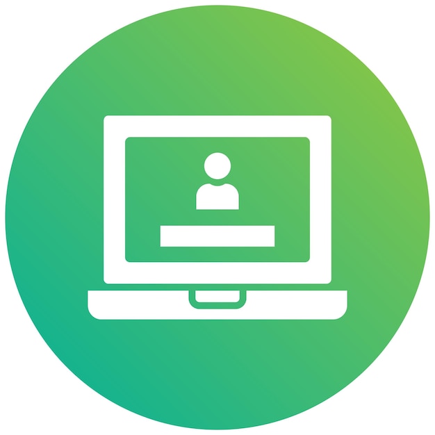 Ilustración del diseño del icono vectorial de inicio de sesión de la computadora