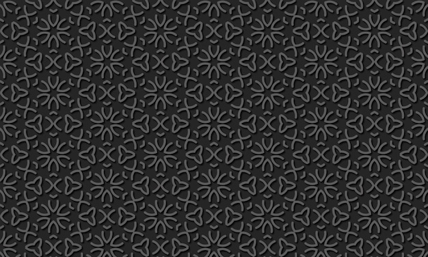 Ilustración de diseño de línea de flor geométrica de repetición perfecta