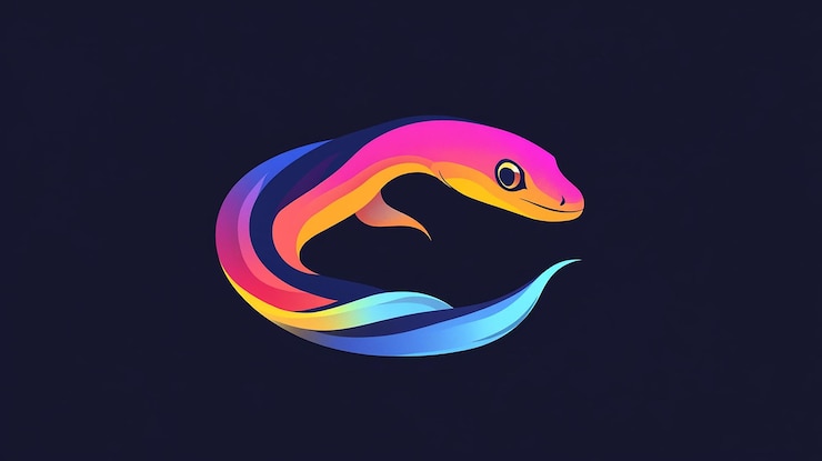 Foto ilustración del diseño del logotipo de la anguila