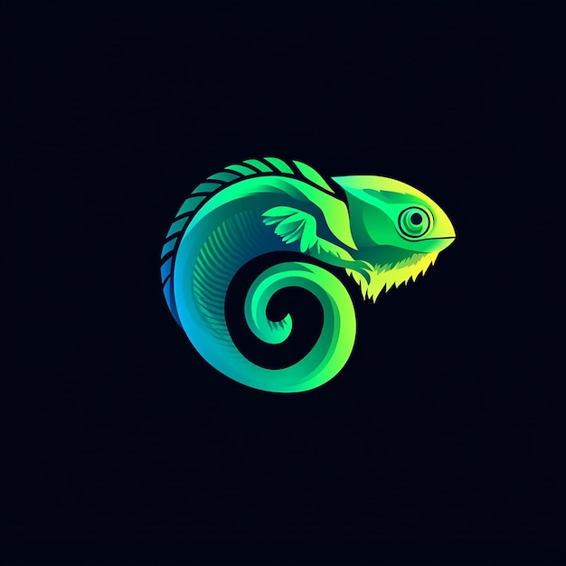 Ilustración del diseño del logotipo del camaleón