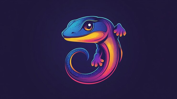Foto ilustración del diseño del logotipo de gecko
