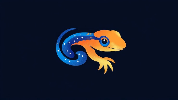 Foto ilustración del diseño del logotipo de gecko