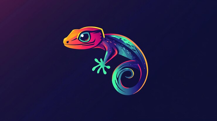 Foto ilustración del diseño del logotipo de gecko
