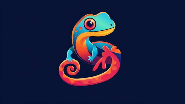 Foto ilustración del diseño del logotipo de gecko