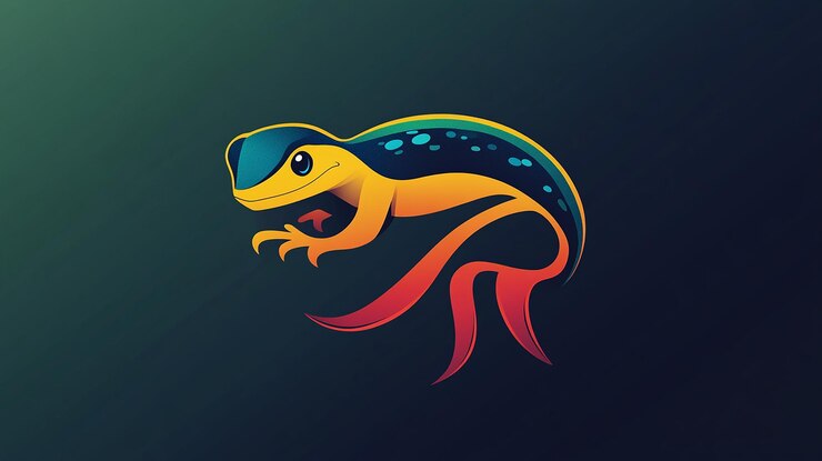 Foto ilustración del diseño del logotipo de gecko