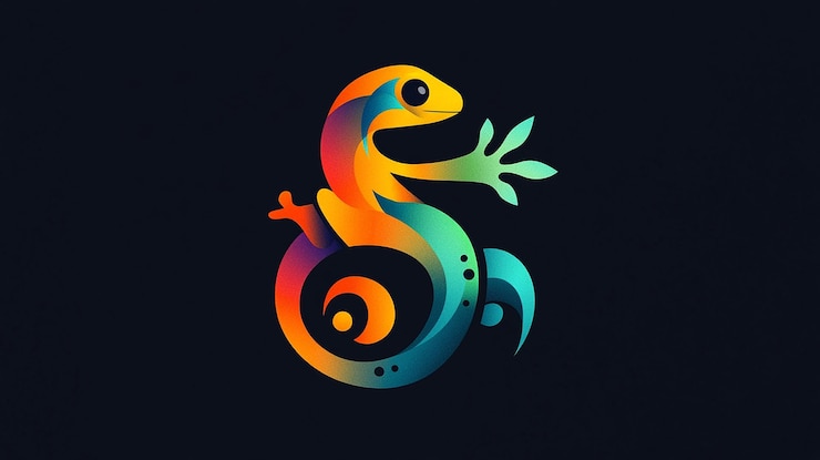 Foto ilustración del diseño del logotipo de gecko