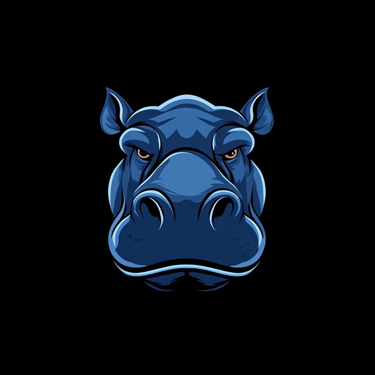 Foto ilustración del diseño del logotipo de hippopotamus