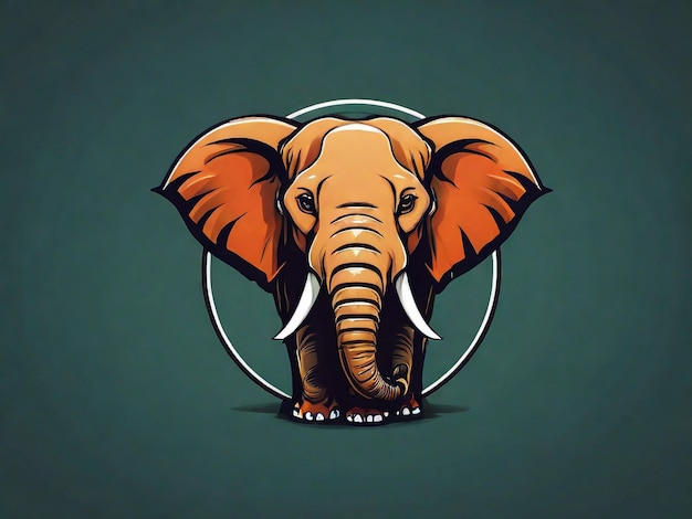 Ilustración del diseño del logotipo de la mascota del elefante simple