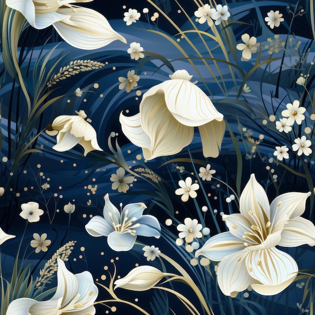 Ilustración de un diseño de patrón floral