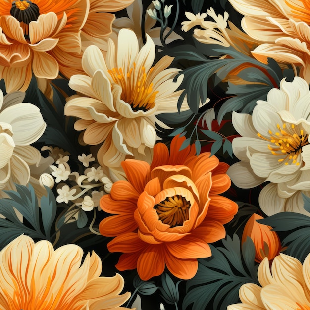 Ilustración de un diseño de patrón floral