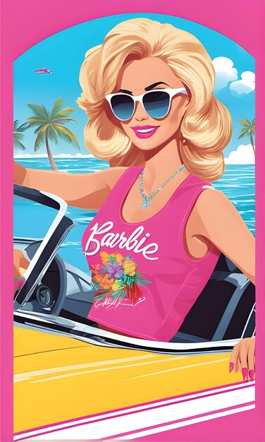 Ilustración de diseño plano de imagen de Barbie