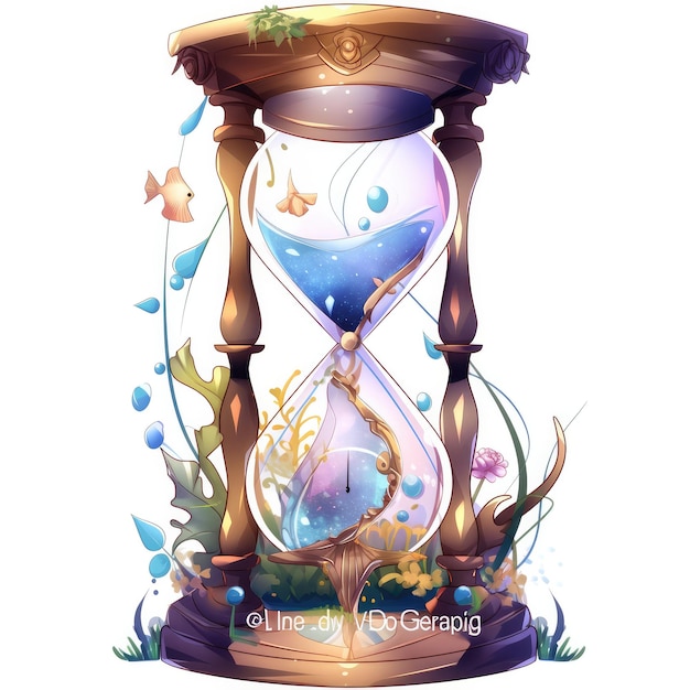 Foto ilustración del diseño del reloj de arena