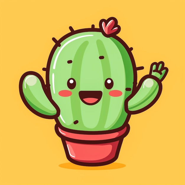 Ilustración de diseño vectorial de cactus divertidos