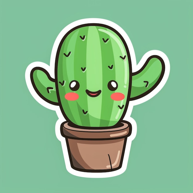 Ilustración de diseño vectorial de cactus divertidos