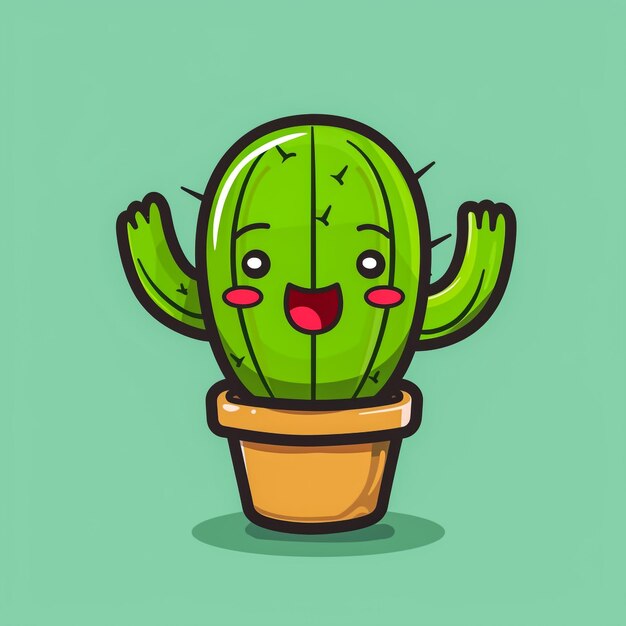 Ilustración de diseño vectorial de cactus divertidos