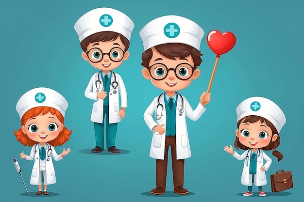 Ilustración del disfraz de profesión de médico para niños