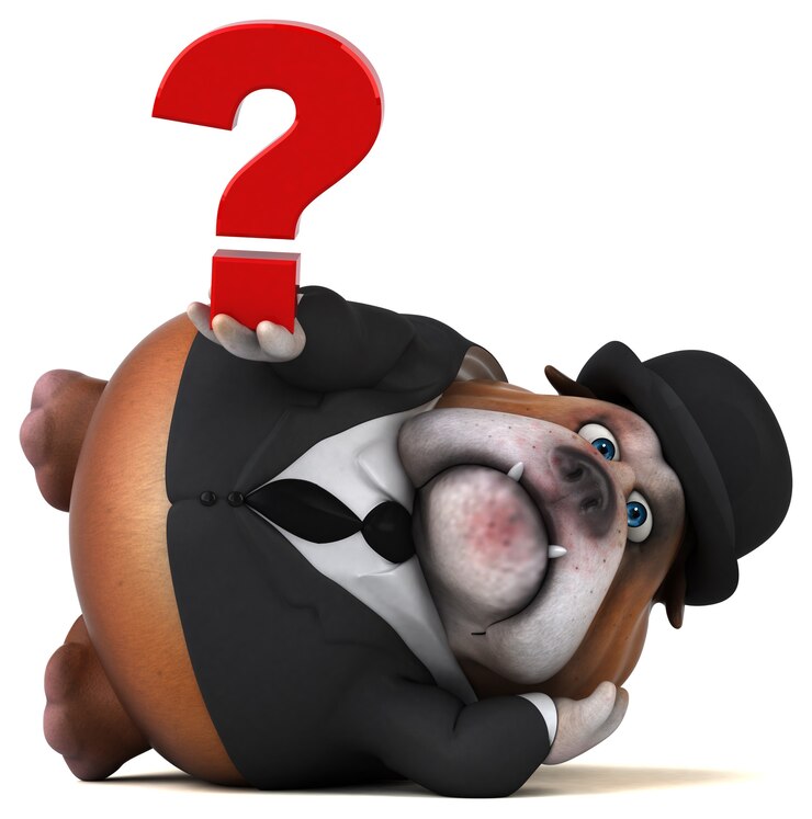 Foto ilustración divertida de bulldog