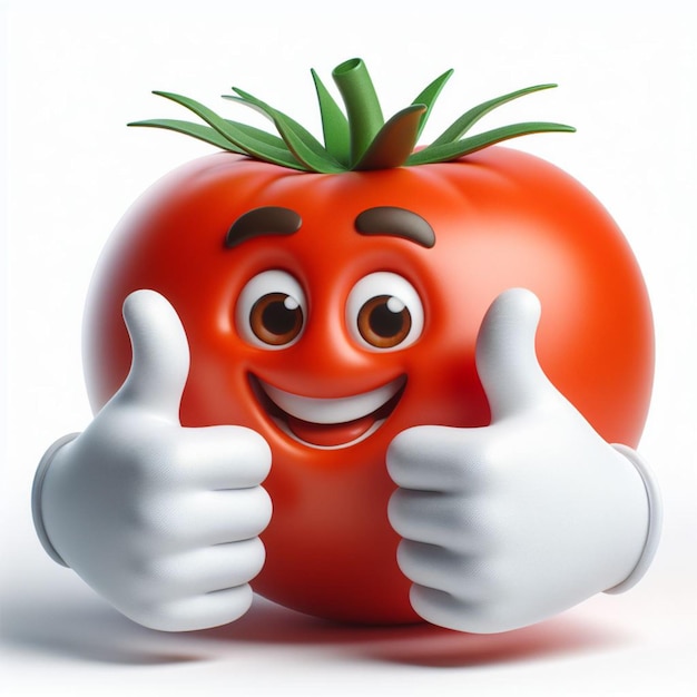 Foto ilustración divertida para niños de tomates y verduras