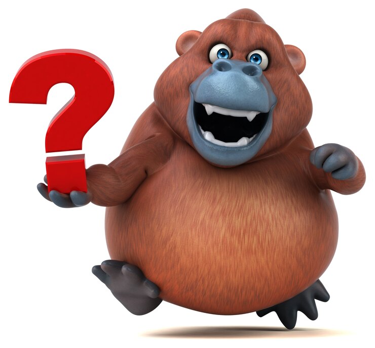 Foto ilustración divertida de orangután