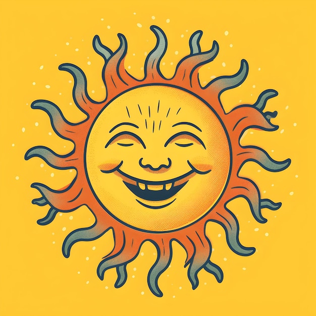 Foto ilustración divertida del sol sonriente