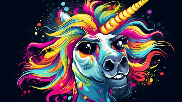 Ilustración divertida del unicornio