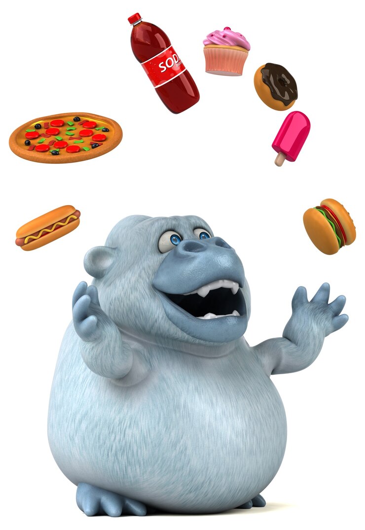 Foto ilustración divertida de yeti