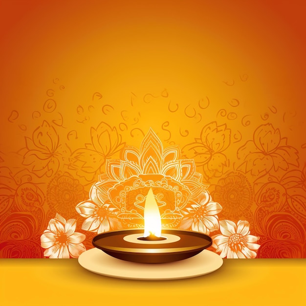 Ilustración de diya en la celebración de diwali celebración de diwali en india