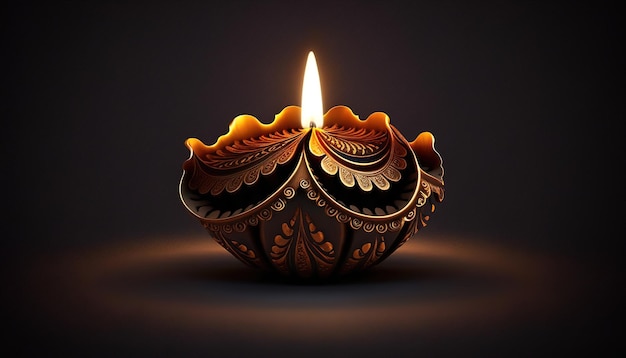 Ilustración de diya en la celebración de Diwali.