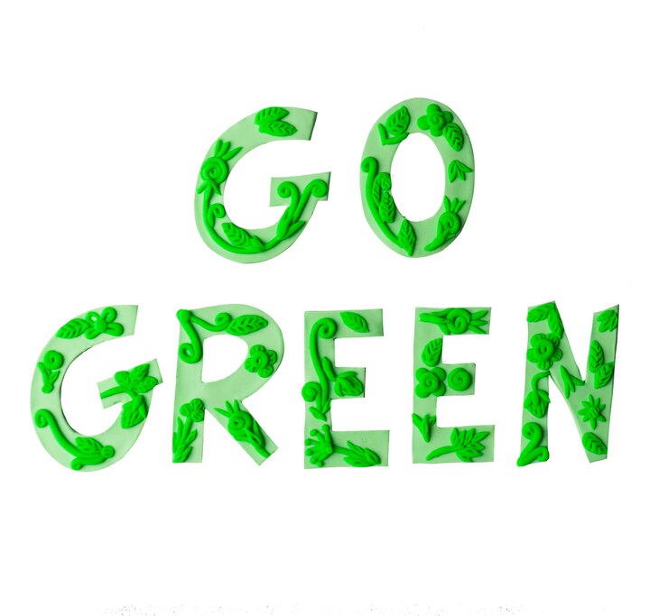 Foto ilustración de ecología de plastilina ir verde recortar
