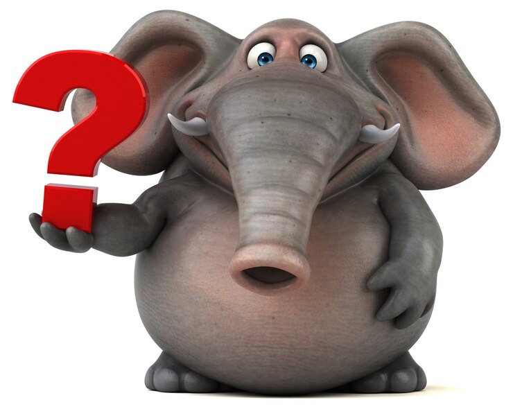 Foto ilustración de elefante divertido
