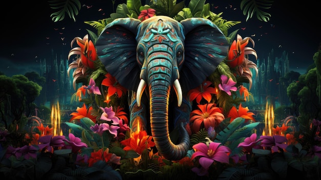 Foto ilustración de elefante fondo de pantalla hd 8k imagen fotográfica de archivo