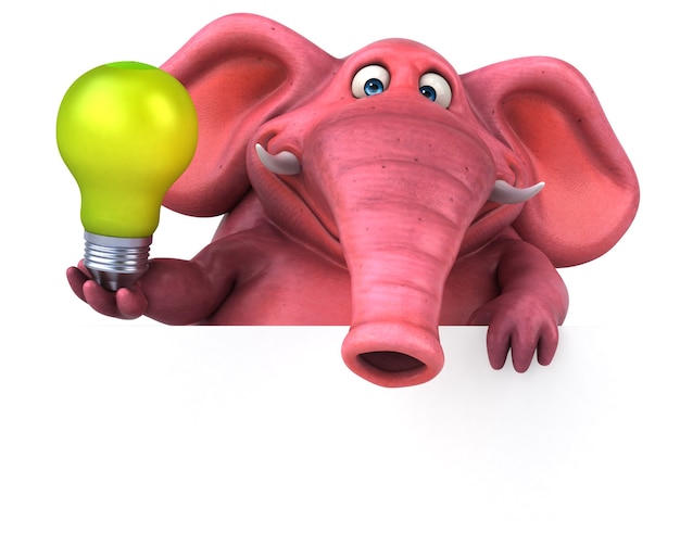 Ilustración de elefante rosa